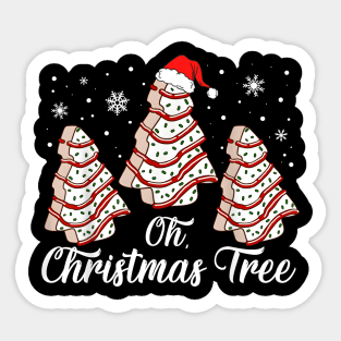 Oh Christmas Tree Cakes Debbie Funny Christmas Snack Cake Sticker